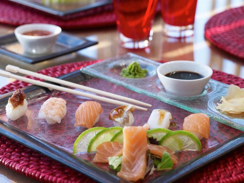 Mitsis Selection Laguna Hersonissos  Esterno foto A sashimi platter